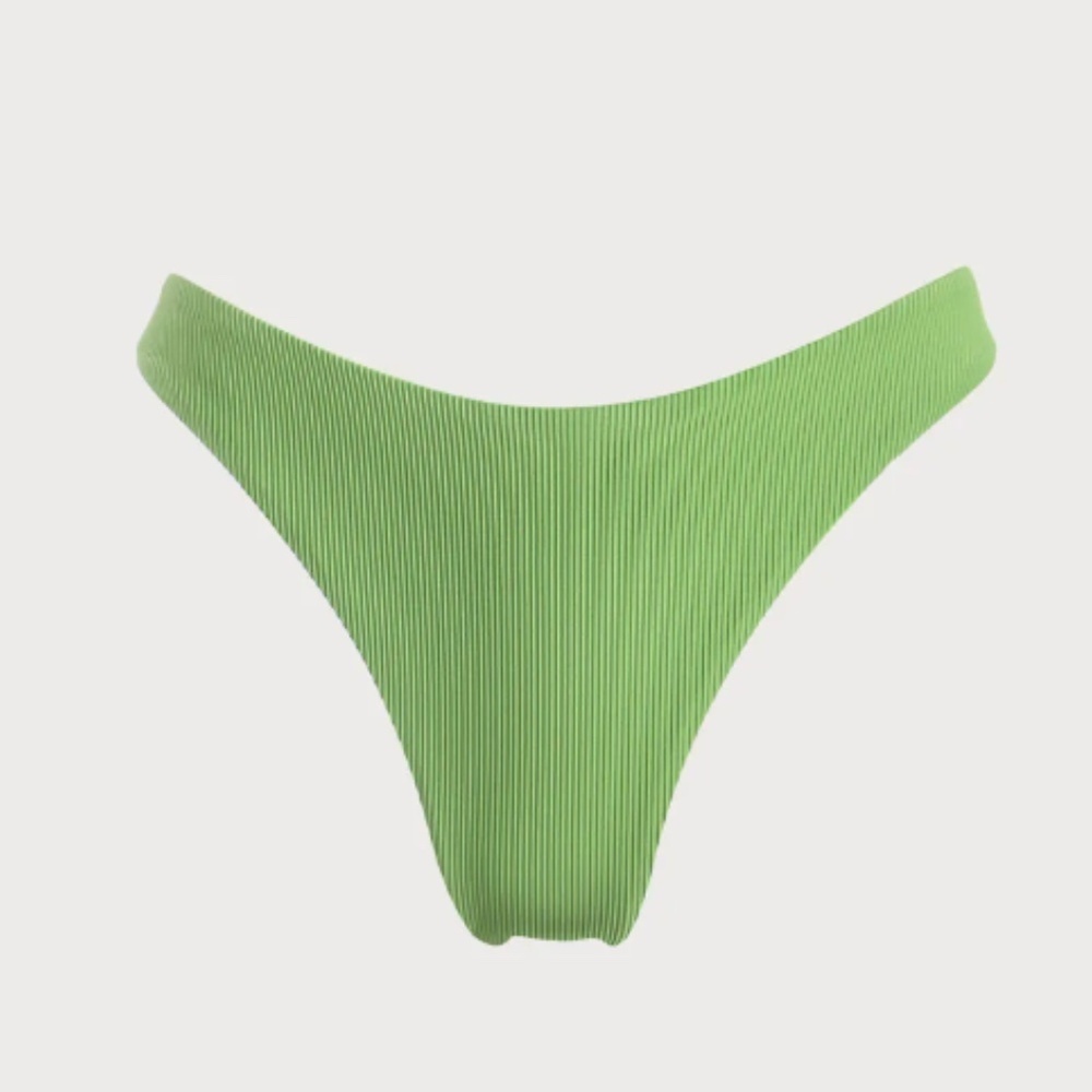 NWT Berlook Ribbed Plain Bikini Bottom Green